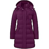 wantdo Women's Mid-Length Lightweight Puffer Jacket Warm Windproof Winter Coat