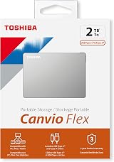 Toshiba 2TB Canvio Flex Portable External Hard Drive USB-C USB-A Silver view 8