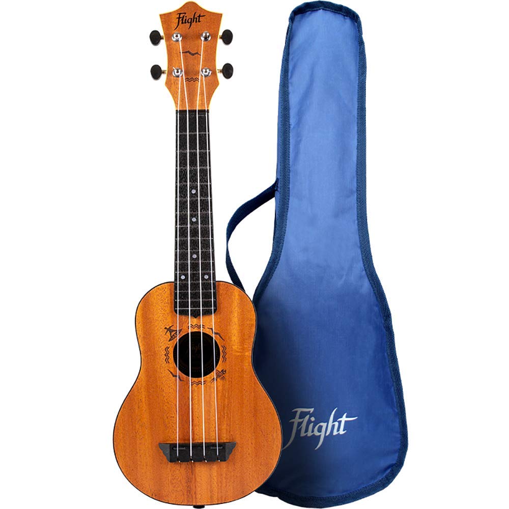 Flight, 4-String Travel Series Soprano Ukulele-Mahogany, (TUS-53 MAH)