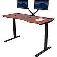 ApexDesk Elite Pro Series 60" Electric Height Adjustable Stand up Desk, Sit Stand Home Office Desk, Computer Desk - Curved Ba