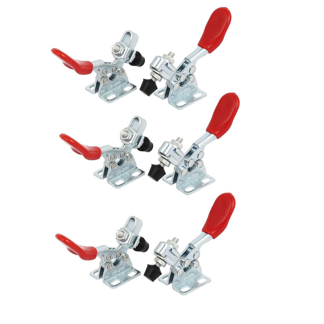 Sourcingmap GH-201 27Kg Holding Capacity Horizontal Flanged Base Toggle Clamps 6pcs