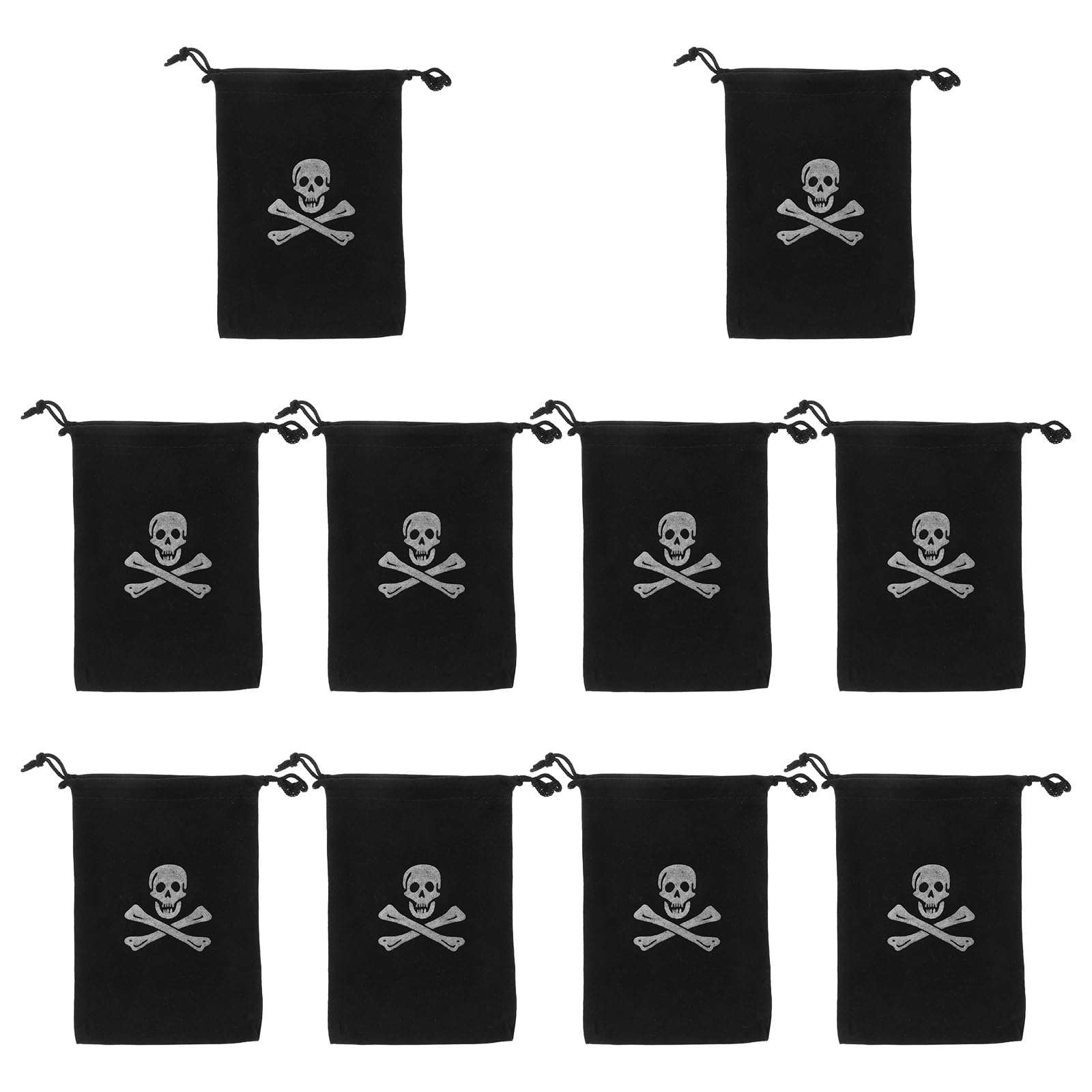 Healeved Pirate Coin Cloth Bag 6.1 Inch Halloween Candy Pouch Drawstring Storage Bag for Party Supplies and Festive Decoration