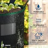 VOUNOT Pack of 5 6 Gallon Plant Grow Bags with Handles Non-woven Fabric view 4