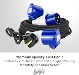 Luigi's 14m Mains Hook Up Cable with Fly Lead & Waterproof Carry Case view 2