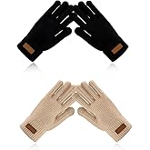 Winter Gloves for Women Men, Thermal Warm Touch Screen Gloves, Fleece Lined Knit Gloves for Cold Weather Outdoor