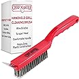 Chef Master Grill Brush & Scraper, Heavy Duty Plastic Handheld Grill Cleaning Brush, Scraper Head with Tough Wire Bristles Grill Brush for Grill Grates, Outdoor BBQ Grill & Grilling Accesories - 90044
