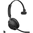 Jabra Evolve2 65 MS Wireless Headset with Link380c, Mono, Black – Wireless Bluetooth Headset for Calls and Music, 37 Hours of Battery Life, Passive Noise Cancelling Headphones