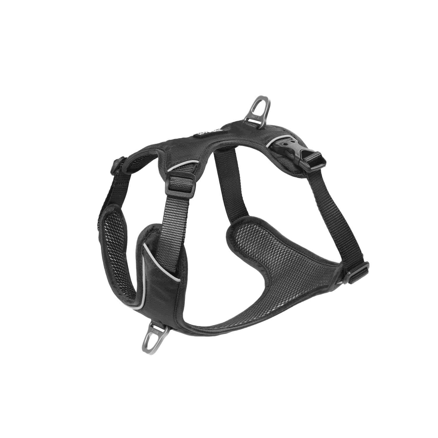 KYFLIE - No-Pull Reflective Dog Harness for Training & Daily Walks - Adjustable & Breathable Y Harness - Front & Back Leash Attachments - XS - Black