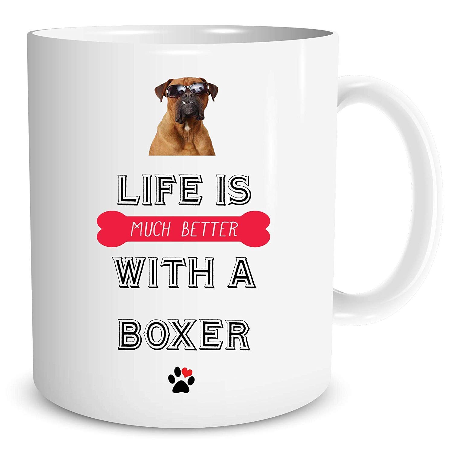 Novelty Funny Boxer Mug Printed Ceramic Cups Dog Lovers Gift Present WSDMUG479