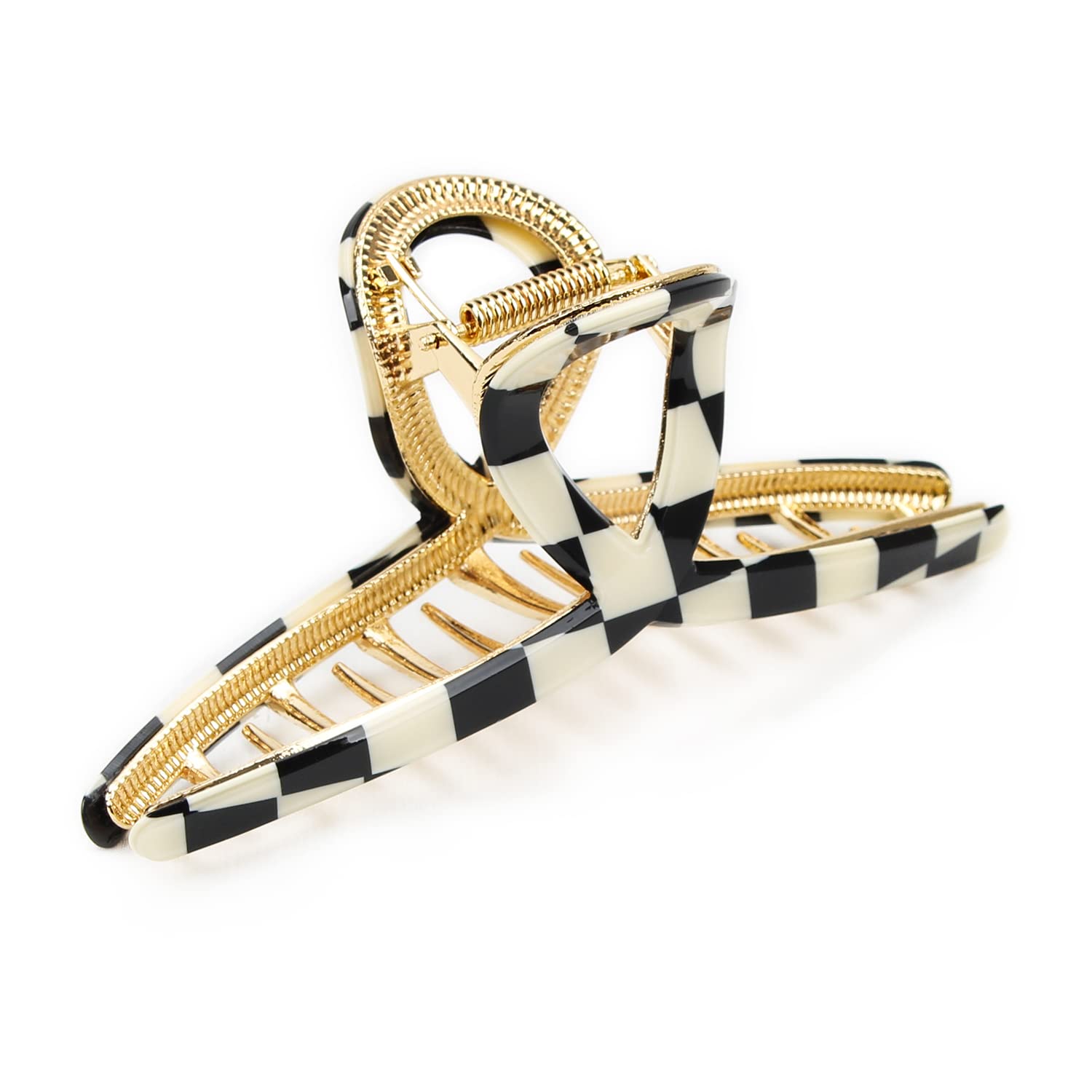 Big Hair Claw Clip Checker Claw Clip Butterfly Barrettes Claw Clips for Women Lattice Design Acetate Claw Clips Metal Hair Clip for Girls Large Hair Accessories for Long Thick Hair