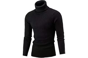 QZH.DUAO Men's Casual Slim Fit Turtleneck Pullover Sweaters Tops with Twist Patterned