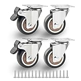 NERILEE 2 Inch Swivel Caster Wheels with Brake