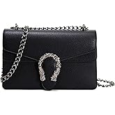 HELFNE Chain Crossbody Bags Purses for Women Trendy,Fashion Evening Bags Satchel Handbags,Cute Vegan Shoulder Bag