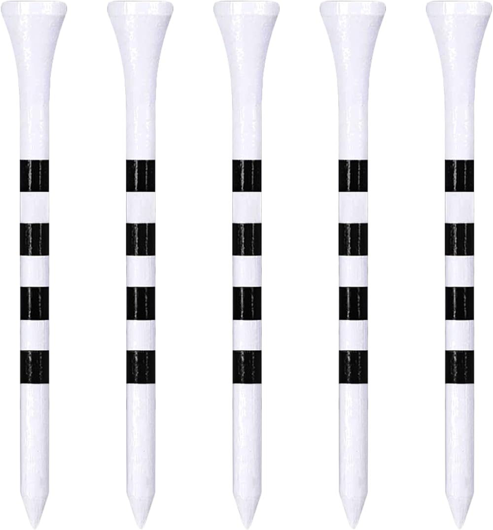 Zivisk Bamboo Golf Tees 83mm 100 Count 3-1/4 in White Black Mark