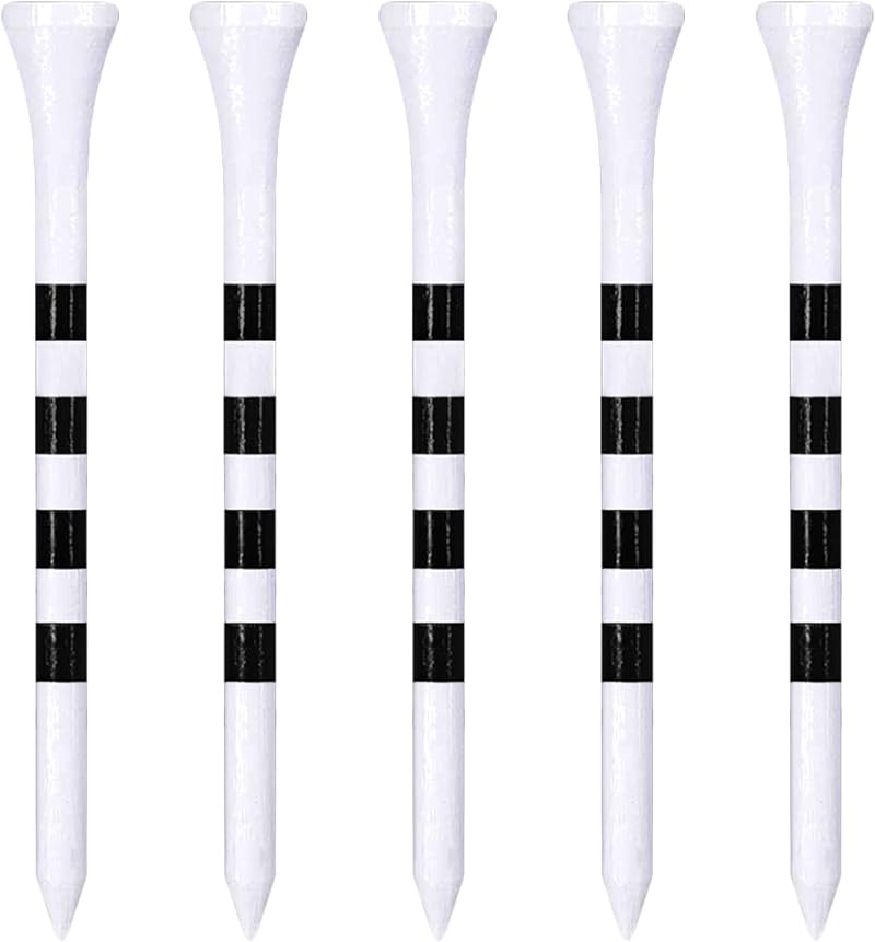 Zivisk Bamboo Golf Tees 83mm 100 Count 3-1/4 in White Black Mark