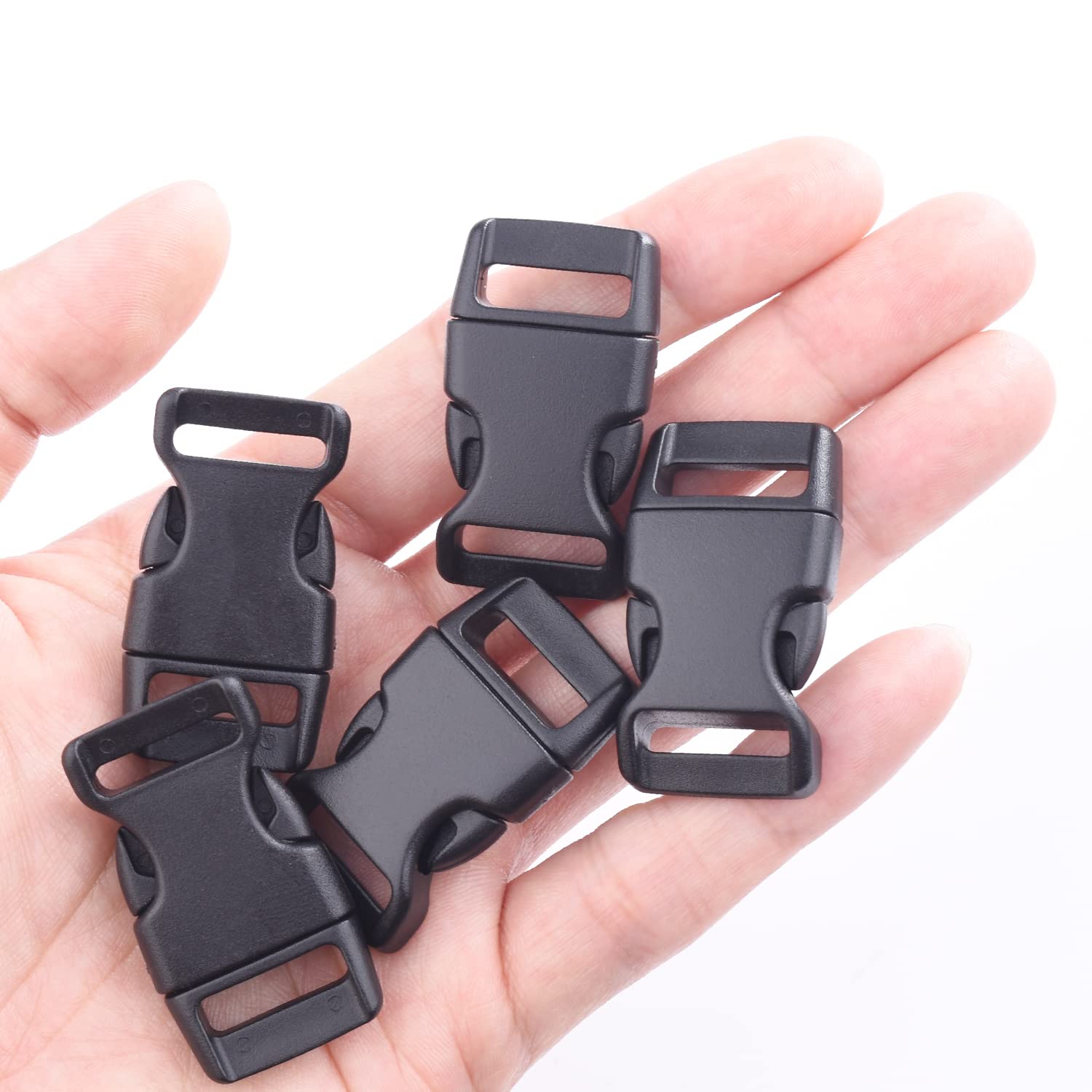 30 Pack 5/8 Inch Curved Paracord Bracelet Clip, Plastic Side Release Buckles for Parachute 550 Cord Paracord Bracelets Clasp Dog Collar Buckle DIY Craft Accessories