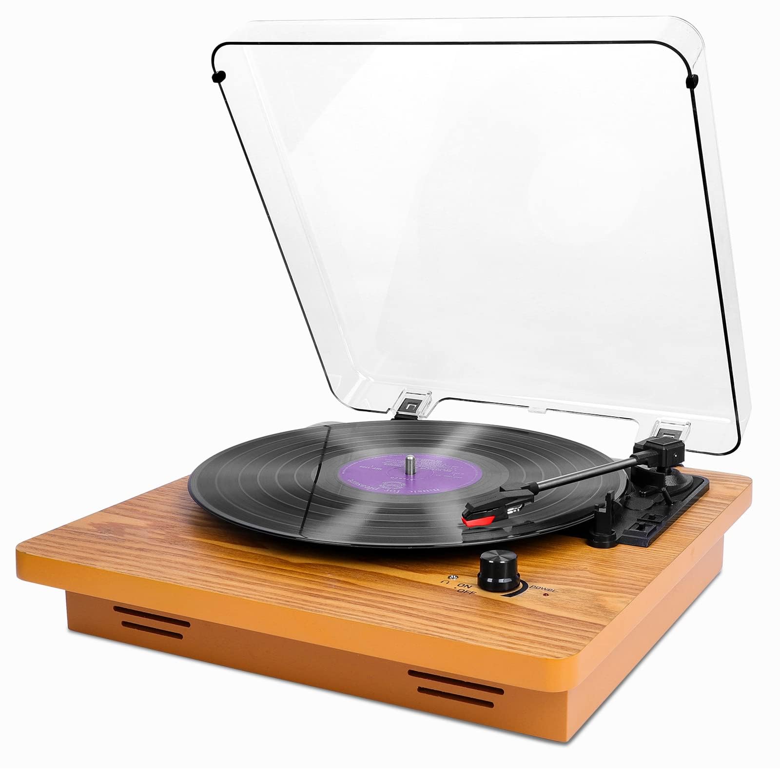 Photo 1 of VOKSUN Record Player,Hall-Level Audio Quality Turntable,3-Speed Premium Wood Vinyl Player Suitable for Gift Giving,Home Decoration,Upgraded Stylus Reduces Risk of Record Damage.