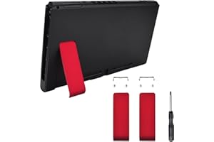 eXtremeRate 2 Set of Scarlet Red Replacement Kickstand for Nintendo Switch Console, Back Bracket Holder Kick Stand for Ninten