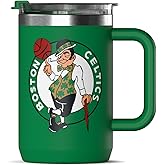 Hydrapeak x NBA Officially Licensed Boston Celtics 18oz Insulated Coffee Mug with Flip Lid and Handle for Travel, Cold/Hot, Stainless Steel Coffee Cup Insulated, BPA-Free Double Walled, Tea Mug