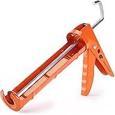Bates- Caulking Gun, 10:1 Thrust Ratio, Orange, No Drip Sealant Gun | Silicone Application Tool for Home Repair, Bathroom and Kitchen Sealing Work