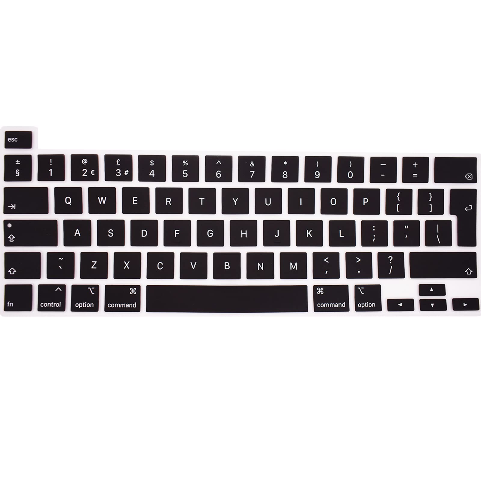 Silicone EU Layout Keyboard Cover for 2023 2022 2021 2020 M2/ M1 MacBook Pro 13 inch A2338 A2289 A2251, MacBook Pro 16 inch 2020 2019 A2141, with Touch Bar & Touch ID, Protective Silicone Skin