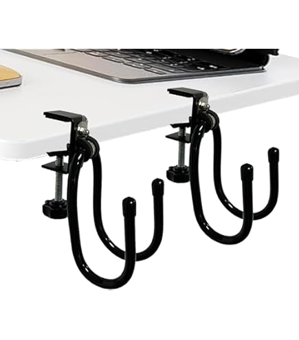 Support De Sac à Dos à Pince Pour Bureau,Réduit L'encombrement Du Bureau,Idéal Pour Accrocher Un Sac D'ordinateur Portable, Un Sac à Déjeuner Et Un Sac à Main,Peut Supporter Jusqu'à 10 Kg,Sans Sac