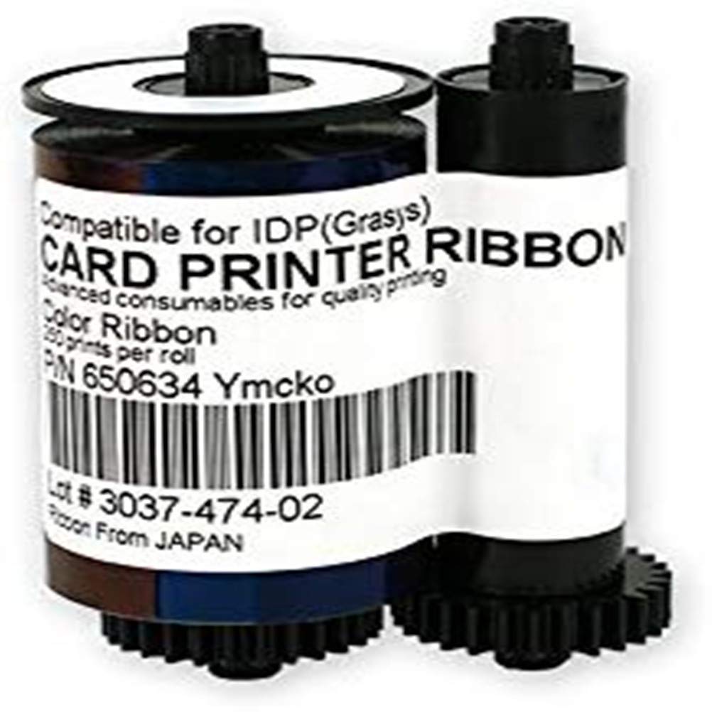 Photo 1 of 650634 YMCKO Color Ribbon Tape Compatible for IDP Smart 30S 30D 50S 50D 50L ID Card Printer 250 Prints 650634 Ribbon
