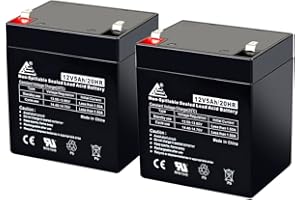 ECI Power 2 Pack: 12V 5AH VRLA AGM 12V 5AH Rechargeable Battery for LiftMaster 485LM/Craftsman 53918/Chamberlain 4228 Garage Door Opener, Security Alarm, etc