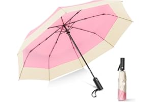 LEAGERA Compact Small Travel Umbrella - Arc 46 Inch, Automatic Umbrella Folding Beautiful Umbrella, Portable & Lightweight Umbrella's for Rain&Sun, Perfect Women Themed Gifts Umbrella