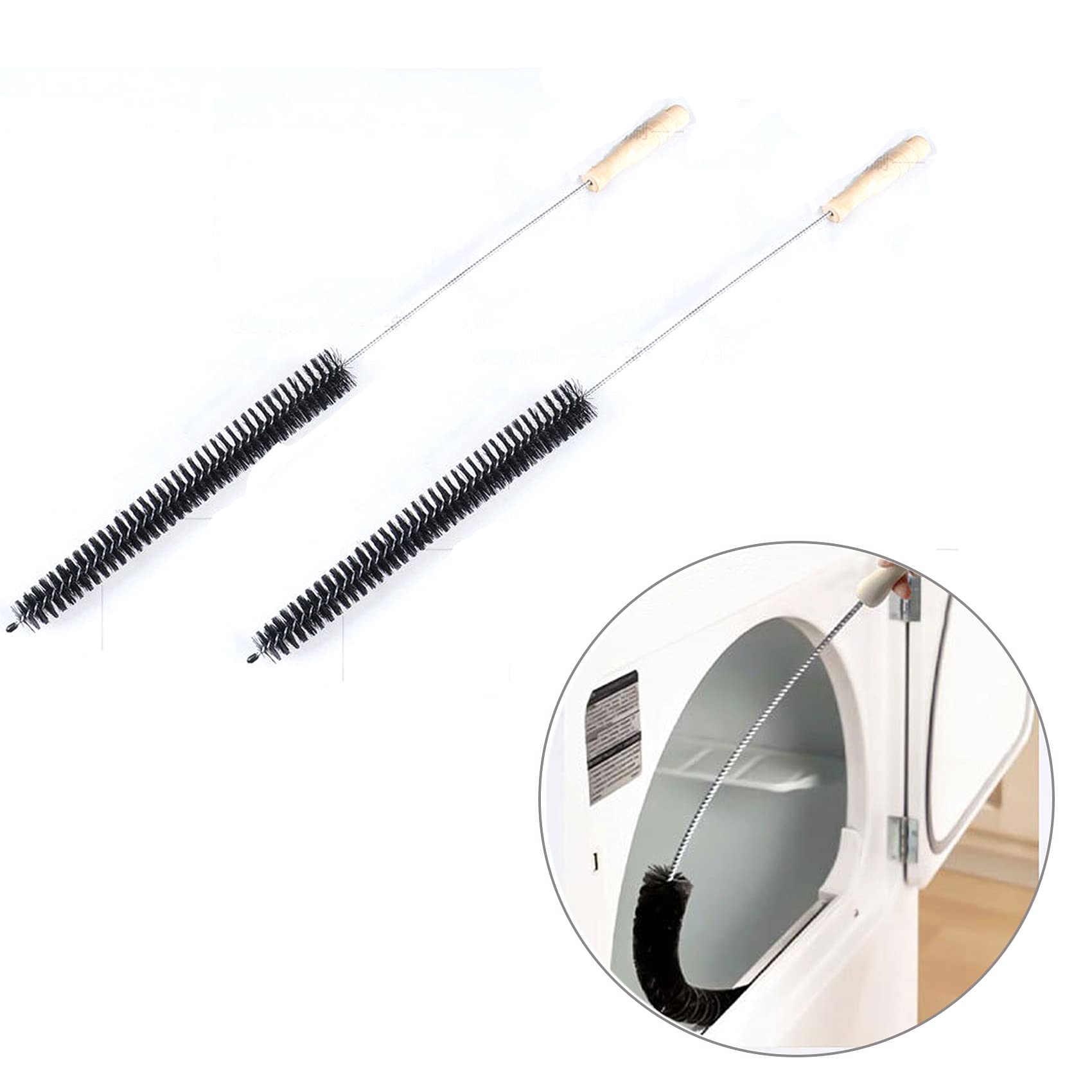 2 Pack Radiator Brushes for Cleaning, 70CM Radiator Cleaner Brush, NewWe Long Handled Scrubbing Brush, Flexible Cleaning Brush for Radiator/Dryer/Washing Machine/Refrigerator Capacitor