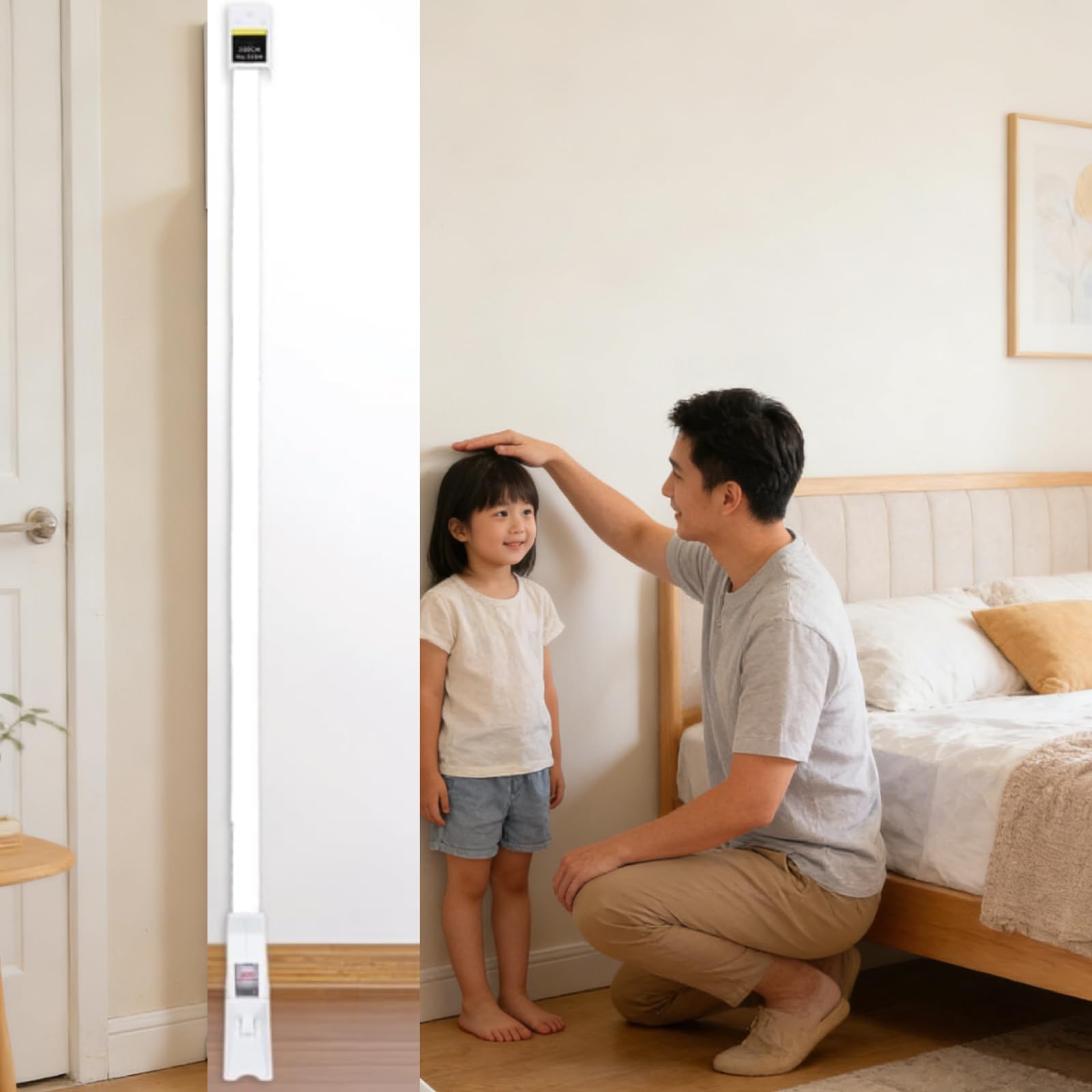 Retractable Height Measuring Tape, 2m Stadiometer Wall Mounted Height Meter Measuring Height Rule, Portable Height Measure Tape Measure Height Chart Growth Ruler Height Measurement Device for Kids
