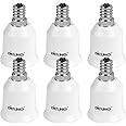 DiCUNO E12 to E26 Socket Adapter, Candelabra E12 to Medium (Standard) E26 Socket Converter, LED Light Bulb Converter, 200W Max, 200℃ Heat Resistant, 6-Pack