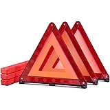 MYSBIKER Emergency Warning Triangles, Roadside Safety Triangle, 3 Pack Foldable Warning Reflective Triangle with Case for Veh