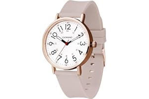 CICININC Watch with Second Hand Nursing for Women, Analog Watches for Nurses, 12/24 Hour Military Time, Easy Read Dial, Colorful Silicone Band
