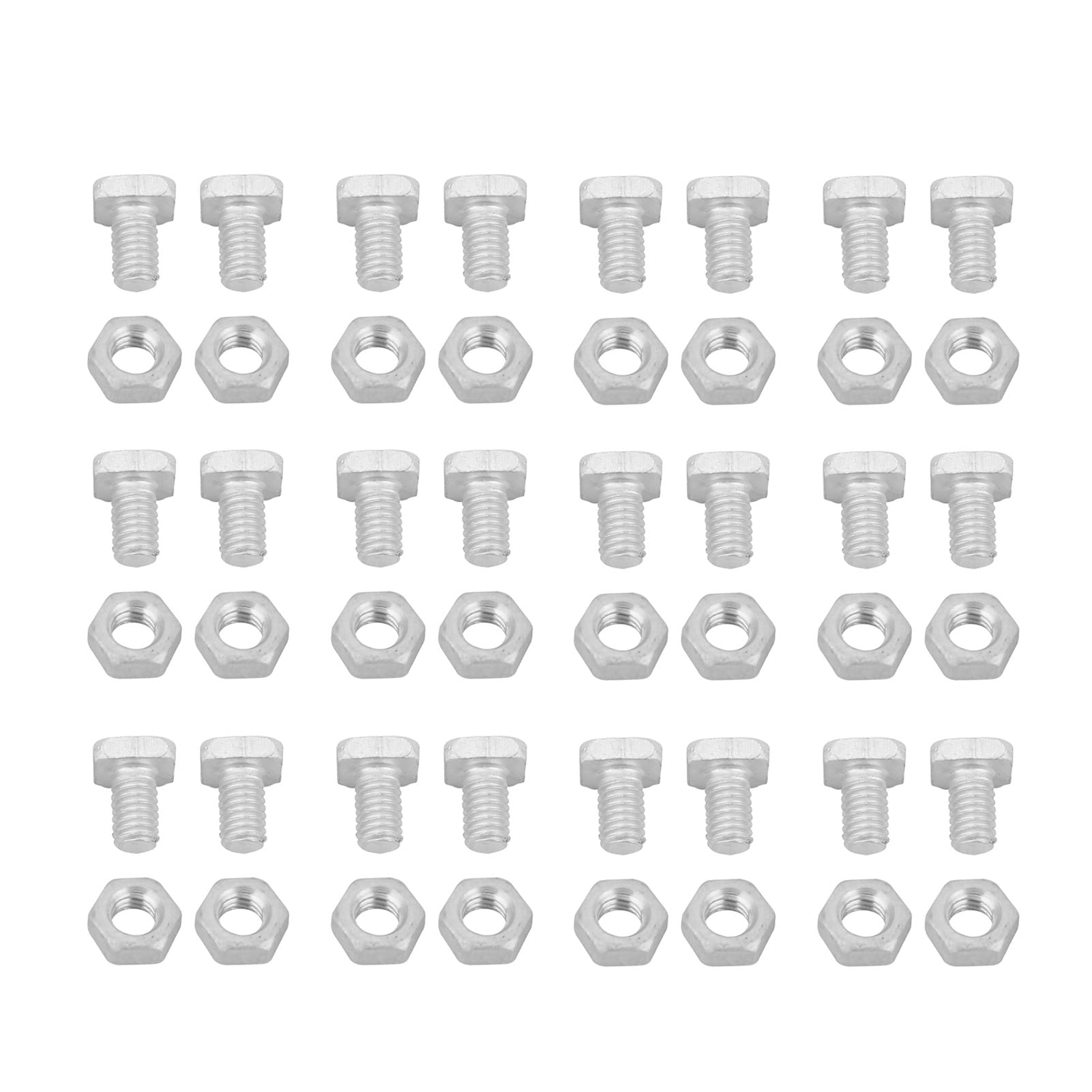 Jenngaoo Greenhouse Bolts and Nuts 50 Pack M6X12 Aluminium Bolts with M6 Nuts Set for Outdoor Plant Gardening Greenhouse Tool Accessories