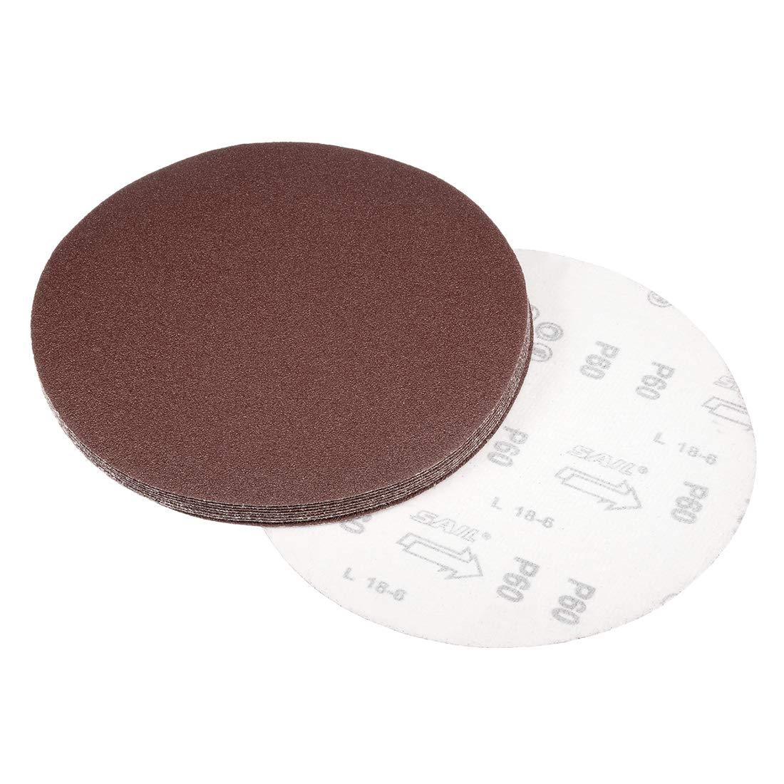 uxcell 10Pcs 9 Inch Hook and Loop Sanding Disc 60 Grits Flocking Sandpaper for Random Orbit Sander