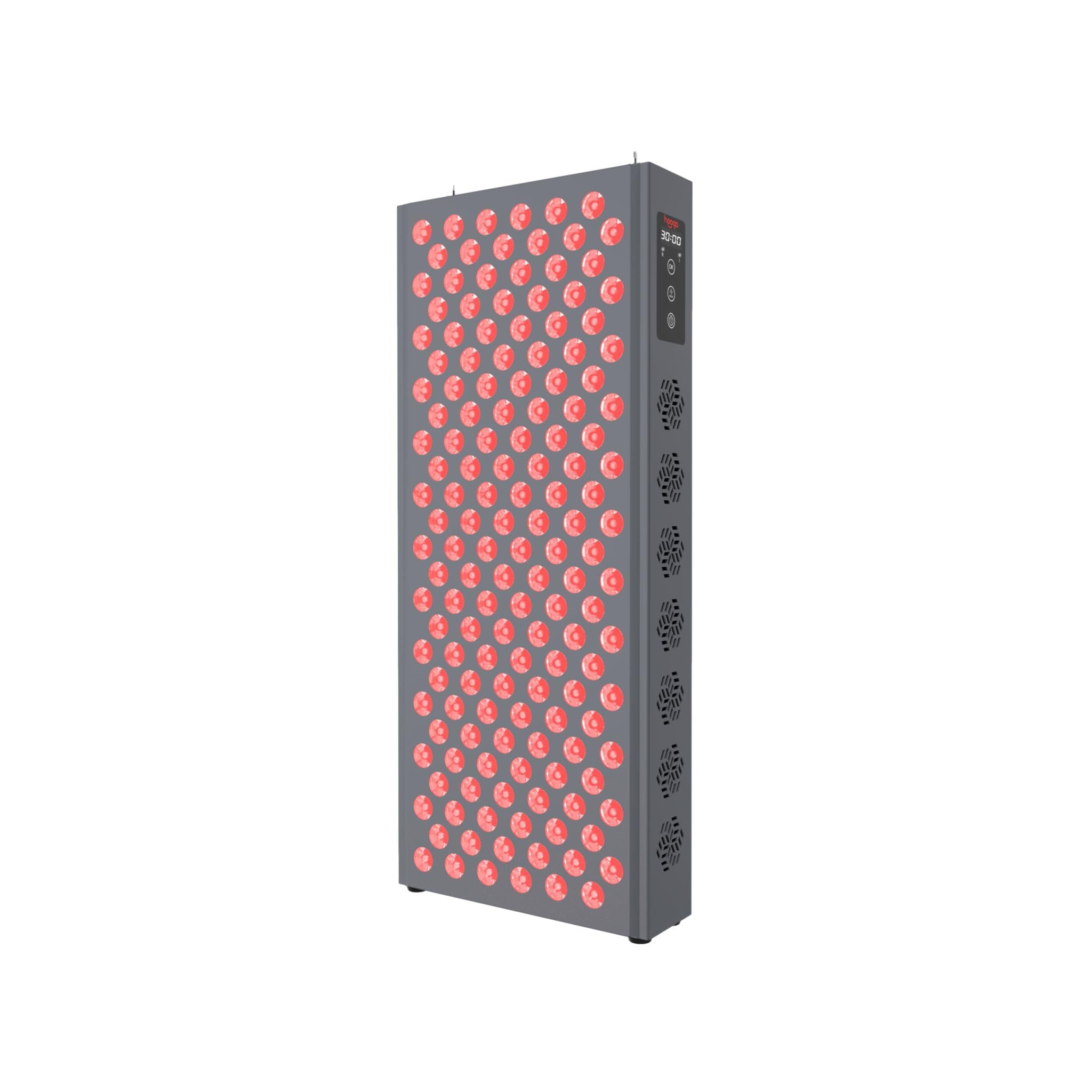 Hooga Red Light Therapy Panel for Face and Body, Red Near Infrared 150 Dual Chip LEDs, Built in Timer, Clinical Grade, Flicker Free Device for Energy, Pain, Skin, Recovery, Performance.