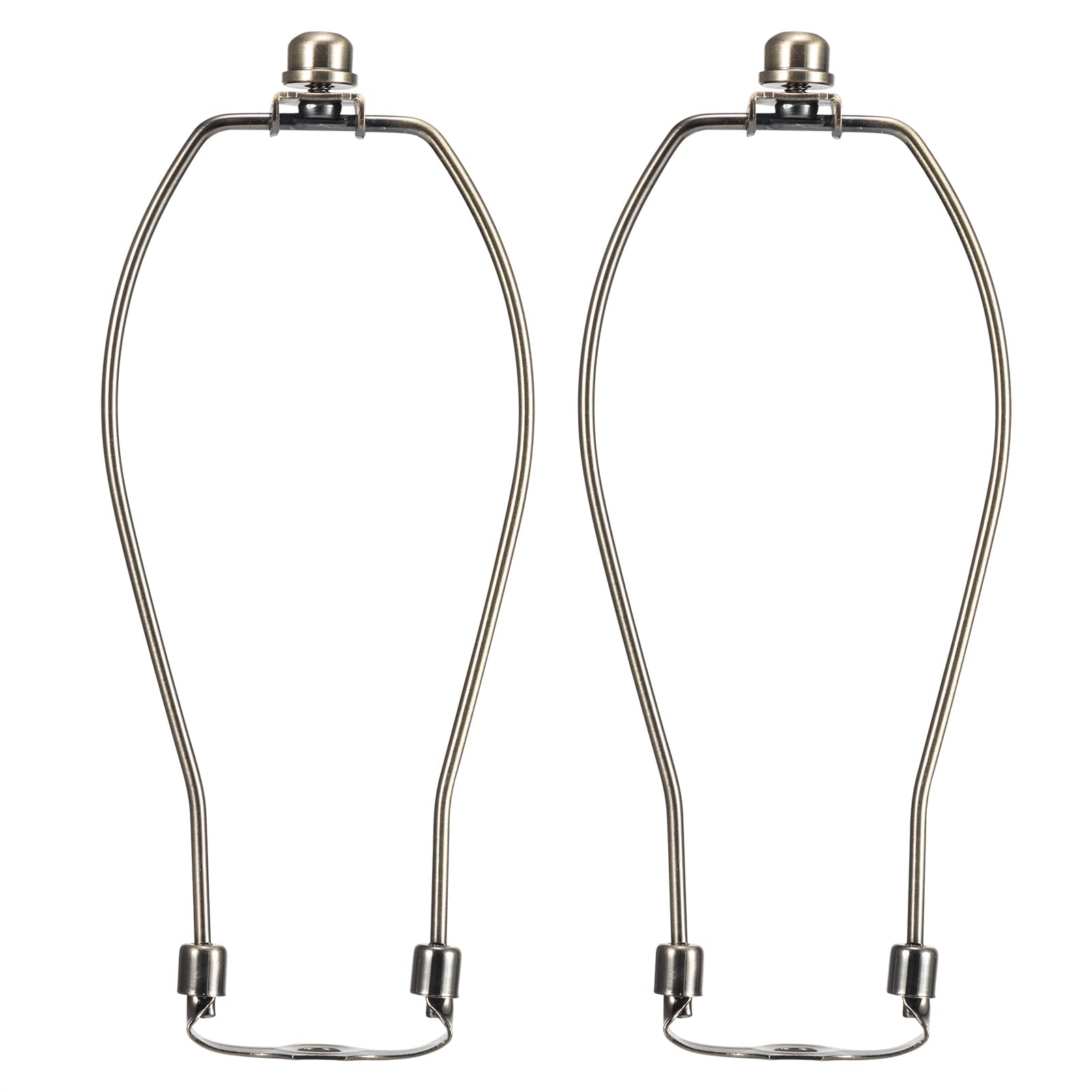 Photo 1 of Lamp Harp 9 Inch, Saangseon Light Duty Antique Brass Lamp Shade Holder Replacement with Finial and Detachable 3/8 Saddle Base, Set of 2 DIY Lighting Accessories