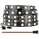 BTF-LIGHTING WS2814 IC RGBW RGB+Warm White (Similar WS2812B) Addressable DC24V 16.4FT 60LED/m 10pixel/m Flexible 4 Colors in 1 Dream Color LED Strip IP30 for Home Decor (No Adapter or Controller)