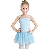 Tutu.kk Toddler Ballet Leotards for Girls Camisole Dance Leotard with Crossed Backs Sequin Skirted Ballerina Ballet Outfit