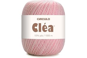 CÍRCULO Circulo Clea Yarn – Crochet Thread Fine Size 10-8/2 Perfect for Weaving - 100% Mercerized Brazilian Cotton (Pack of 1 Ball) – 5.3 oz, 1094 yds - Color: 3227 - Antique Pink