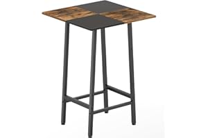 YATINEY Bar Table, Kitchen Dining Table, Bar Counter Height Table, Pub Color Matching Breakfast Table, for Dining Room, Tavern, Coffee Corner, Party, Rustic Brown and Black BT02BR
