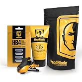 Moto Men's Head Shaving Starter Kit with 5oz HeadSlick Shaving Cream, Shaving Razor, Blade Refills