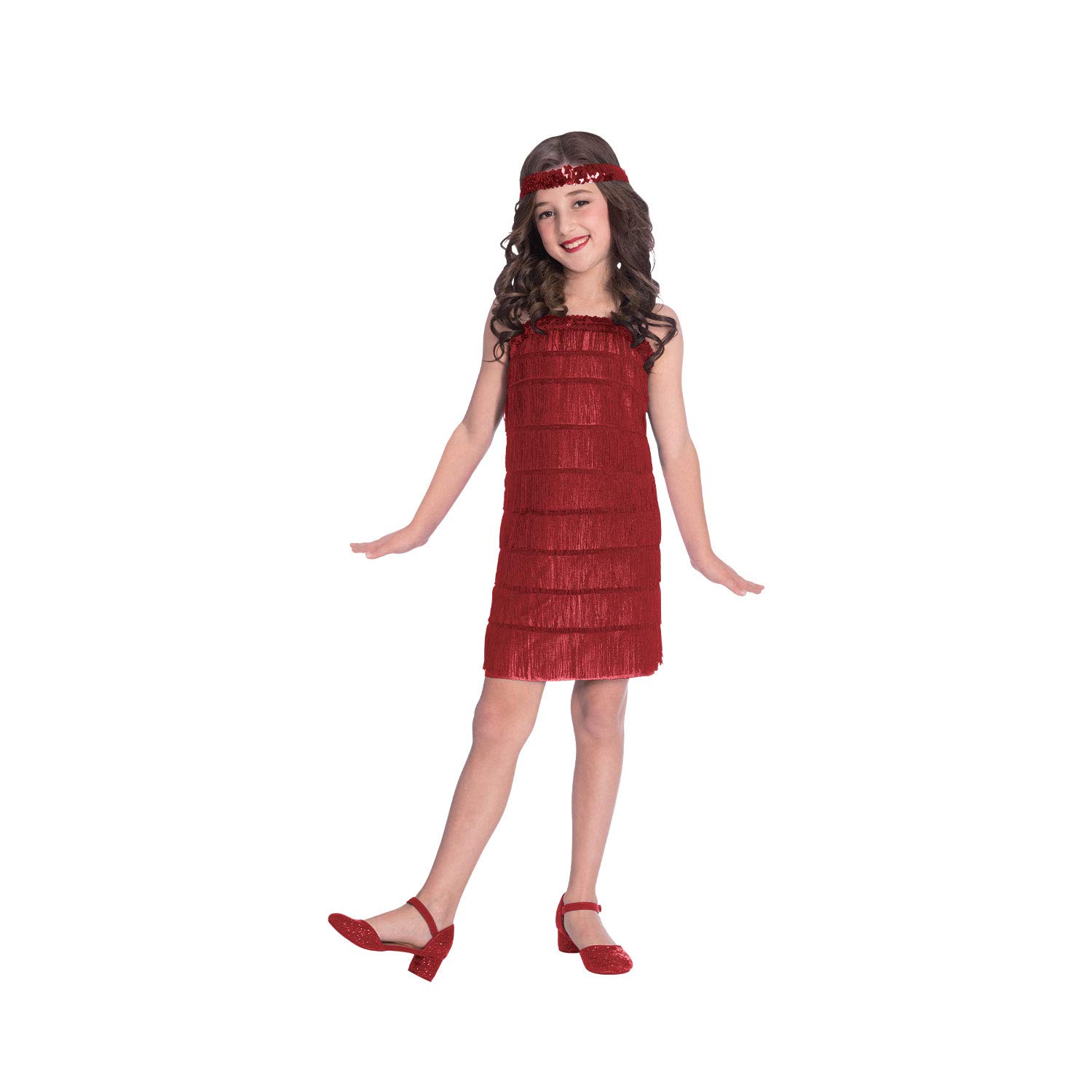 amscan 9905738 - Kids 1920's Red Flapper Girls Fancy Dress Costume Age: 8-10 Years