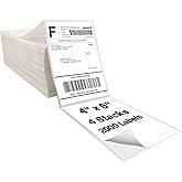 EpicRise 4 Stacks 2000 Thermal Labels, 4" x 6" Fanfold Direct Thermal Shipping Labels, BPA-Free Paper with Strong Adhesive, Waterproof & Scratch-Resistant, Compatible with Zebra, Rollo, MUNBYN & More