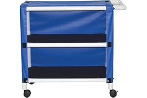 MJM International 332-2C Two Shelf Cart with Cover, 100 lbs Carrying Capacity per Shelf, Royal Blue Solid Vinyl