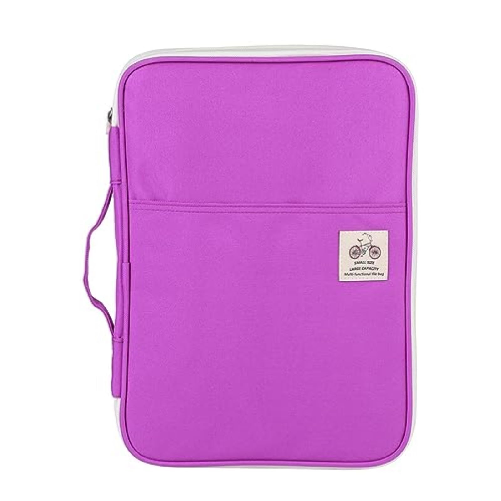 MOUMOUTEN 5Colors A4 Document Bags, Functional Travel File Folder Portfolio Organizer Computer Notebook Zippered Case Bag, for Tablet Pens Documents(Purple)