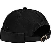 XYIYI Mens Docker Cap Brimless Hats Skullcap Worker Sailor Cap Rolled Cuff Retro Beanie Hat