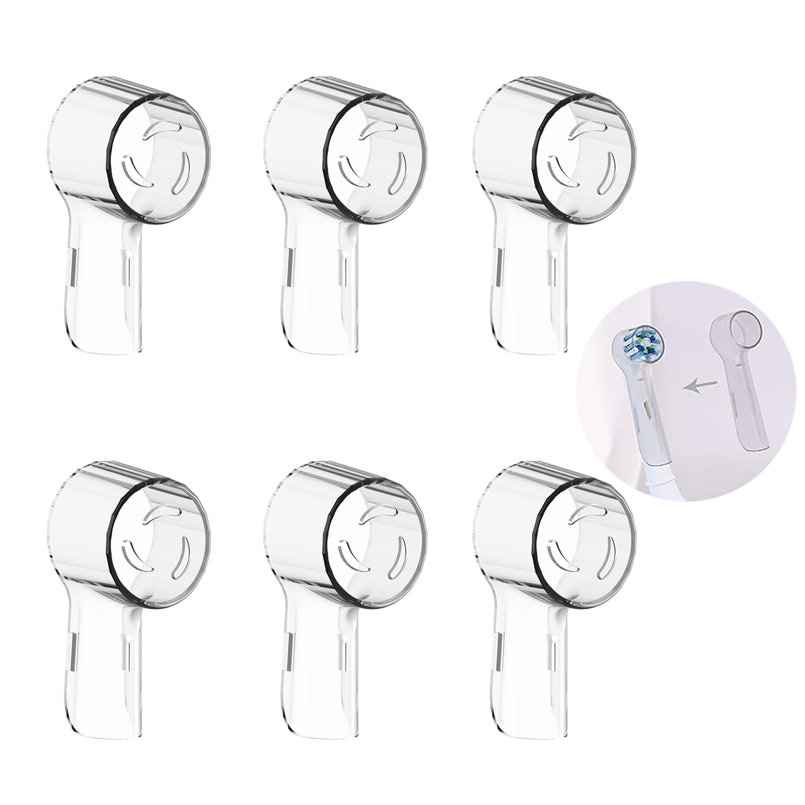 Azwood Toothbrush Head Cover, 6pcs Dustproof Toothbrush Covers, Electric Toothbrush Protector Caps Compatible with iO Brush Heads, Fits for iO4 iO5 iO6 iO7 iO8 iO9, Pro 3, Smart 6, Genius