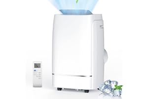 Rintuf 12000 BTU Portable Air Conditioner, 550 sq.ft, 2024 Ultra Quiet 3-in-1 Portable AC Unit, Wide Oscillation, 24H Timer, Air Conditioner Portable for Room, Remote Control & Window Mount Kit